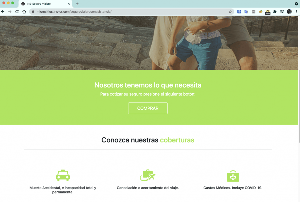 comprar seguro de viaje costa rica